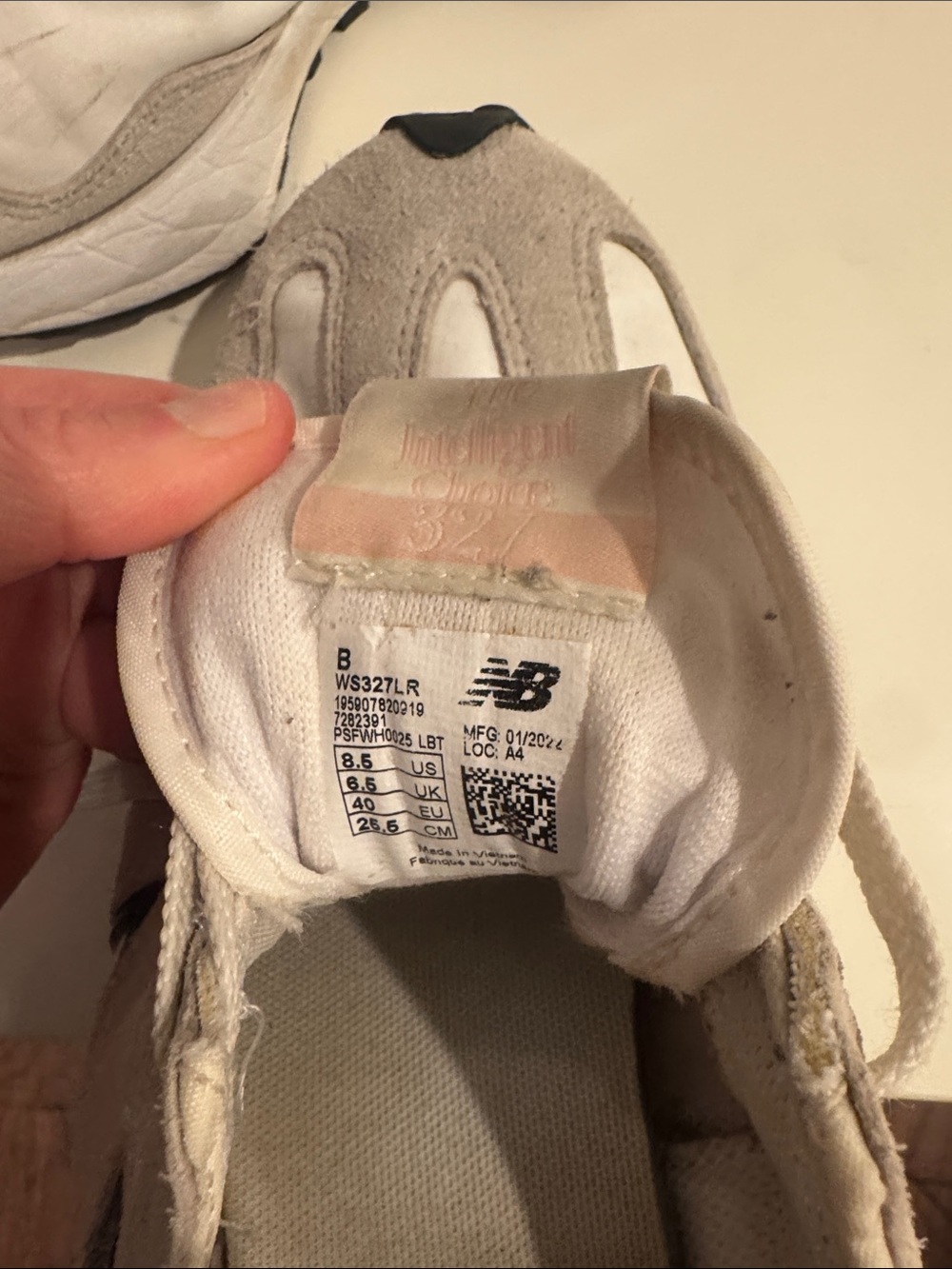 New Balance White and Cream Retro Runner Sneakers - Picture 6 of 6